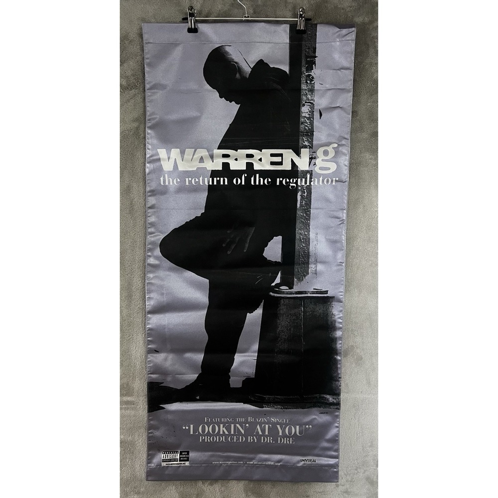Warren G return of the regulator Cloth banner poster 1‎ sided 18.5x42 Original